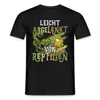 Schlange Gecko Waran Geschenk Lustiges Reptil - Männer T-Shirt - Schwarz - Vorne - AI Model Male 178 light (178cm)