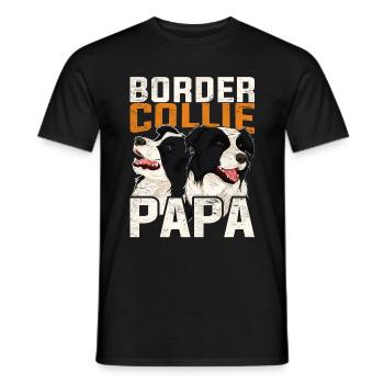 Border Collie Papa Vatertag Geschenk Border Collie - Männer T-Shirt - Schwarz - Vorne - AI Model Male 178 light (178cm)