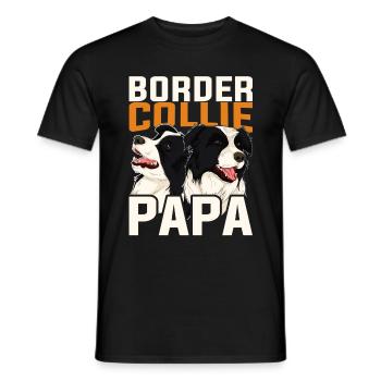 Haustier Hund Papa Vatertag Geschenk Border Collie - Männer T-Shirt - Schwarz - Vorne - AI Model Male 178 light (178cm)