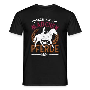 Einfach nur ein Mädchen das Pferde mag Pferd - Männer T-Shirt - Schwarz - Vorne - AI Model Male 178 light (178cm)