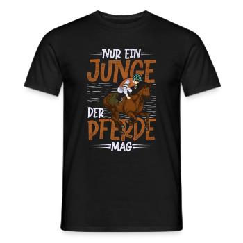 Nur ein Junge der Pferde mag Pferde Reiten Pferd - Männer T-Shirt - Schwarz - Vorne - AI Model Male 178 light (178cm)
