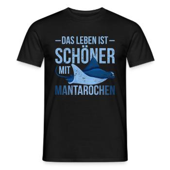 Ozean Tier Das Leben ist schöner mit Mantarochen - Männer T-Shirt - Schwarz - Vorne - AI Model Male 178 light (178cm)