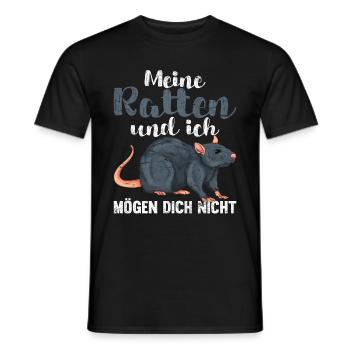 Meine Ratten und ich mögen dich nicht Tier Ratte - Männer T-Shirt - Schwarz - Vorne - AI Model Male 178 light (178cm)