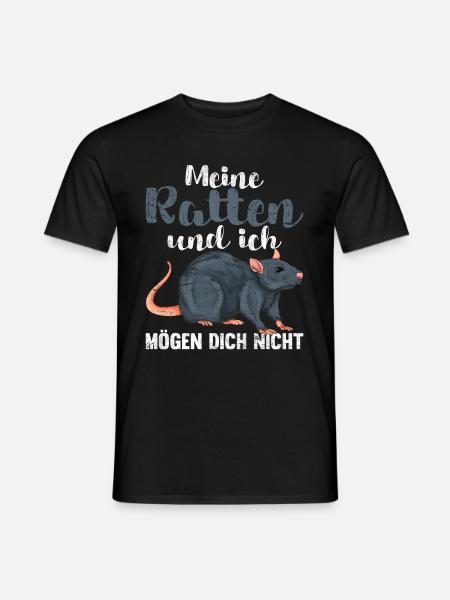 Meine Ratten und ich mögen dich nicht Tier Ratte - Männer T-Shirt - Schwarz