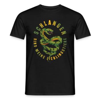 Tier Schlangen sind meine Lieblingstiere Schlange - Männer T-Shirt - Schwarz - Vorne - AI Model Male 178 light (178cm)