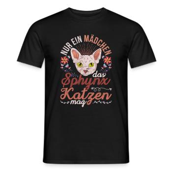 Nur ein Mädchen das Sphynx Katzen mag Sphynx Katze - Männer T-Shirt - Schwarz - Vorne - AI Model Male 178 light (178cm)