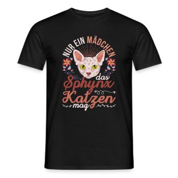 Okkult Nacktkatze Mädchen Geschenk Sphynx Katze - Männer T-Shirt - Schwarz - Vorne - AI Model Male 178 light (178cm)