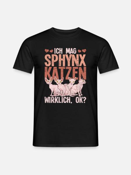 Ich mag Sphynx Katzen wirklich ok Sphynx Katze - Männer T-Shirt - Schwarz