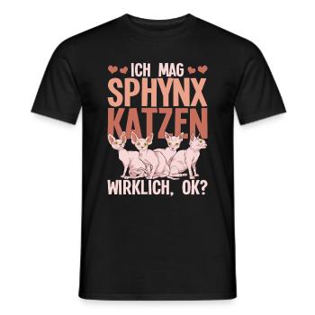 Okkult Nacktkatze Geschenk Lustiges Sphynx Katze - Männer T-Shirt - Schwarz - Vorne - AI Model Male 178 light (178cm)