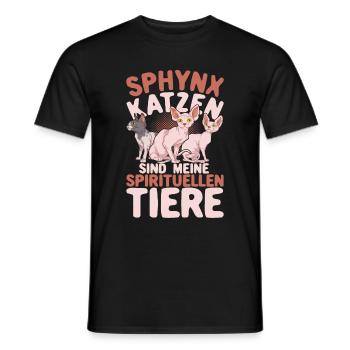 Okkultismus Katze Lustiges Geschenk Sphynx Katze - Männer T-Shirt - Schwarz - Vorne - AI Model Male 178 light (178cm)