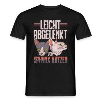 Nacktkatze Leicht abgelenkt von Sphynx Katzen - Männer T-Shirt - Schwarz - Vorne - AI Model Male 178 light (178cm)