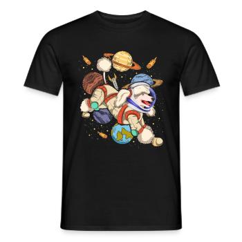 Universe Dogs Gift Space Astronaut Poodle - Men's T-Shirt - black - Front - AI Model Male 178 light (178cm)