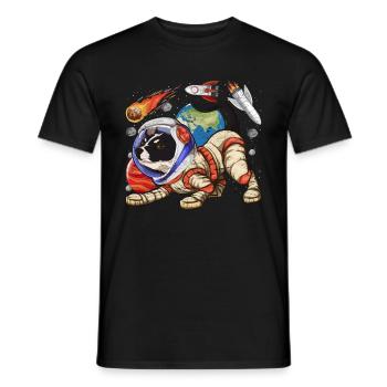 Astronaut Hunde Geschenk Französische Bulldogge - Männer T-Shirt - Schwarz - Vorne - AI Model Male 178 light (178cm)