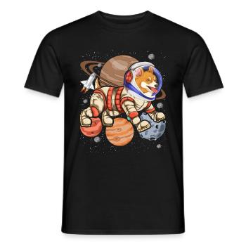 Universe Dogs Gift Space Astronaut Corgi - Men's T-Shirt - black - Front - AI Model Male 178 light (178cm)