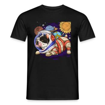 Astronaut Hunde Geschenk Englische Bulldogge - Männer T-Shirt - Schwarz - Vorne - AI Model Male 178 light (178cm)