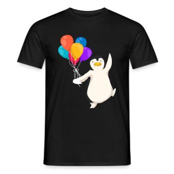 Antarktis Vogel Zoo Tier Geschenk Ballon Pinguin - Männer T-Shirt - Schwarz - Vorne - AI Model Male 178 light (178cm)