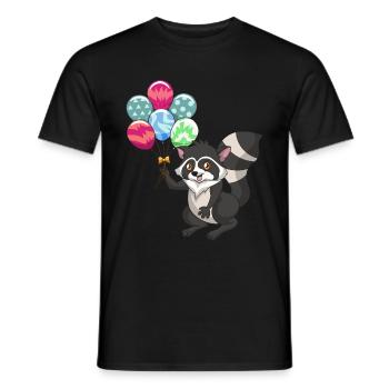 Waldbewohner Trash Panda Geschenk Ballon Waschbär - Männer T-Shirt - Schwarz - Vorne - AI Model Male 178 light (178cm)