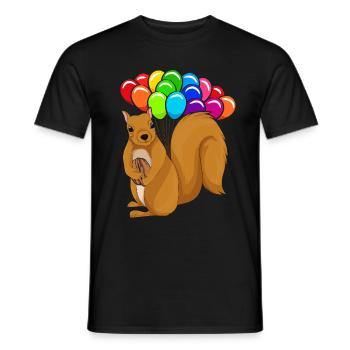 Ballon Wald Tier Geschenk Nagetier Eichhörnchen - Männer T-Shirt - Schwarz - Vorne - AI Model Male 178 light (178cm)