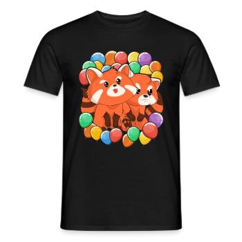 China Tierliebhaber Geschenk Ballon Roter Panda - Männer T-Shirt - Schwarz - Vorne - AI Model Male 178 light (178cm)