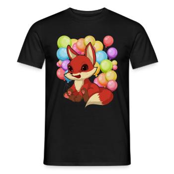 Waldbewohner Tierfreund Geschenk Ballon Fuchs - Männer T-Shirt - Schwarz - Vorne - AI Model Male 178 light (178cm)