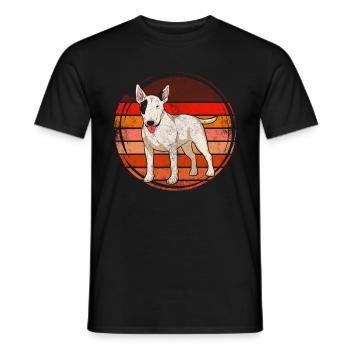 Dogs Retro Bull Terrier - Men's T-Shirt - black - Front - AI Model Male 178 light (178cm)