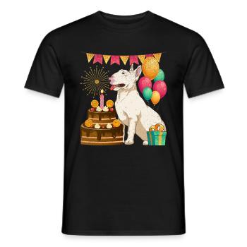 Hunde Geburtstags Party Geschenk Bull Terrier - Männer T-Shirt - Schwarz - Vorne - AI Model Male 178 light (178cm)