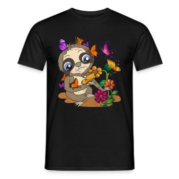 Zoo Tier Insekt Geschenk Schmetterling Faultier - Männer T-Shirt - Schwarz - Vorne - AI Model Male 178 light (178cm)