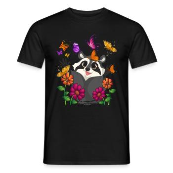 Trash Panda Tier Geschenk Schmetterling Waschbär - Männer T-Shirt - Schwarz - Vorne - AI Model Male 178 light (178cm)
