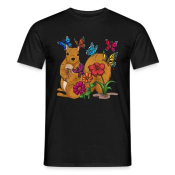 Cadeau animal forestier Écureuil papillon - T-shirt homme - noir - Devant - AI Model Male 178 light (178cm)