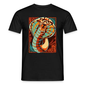 Raubtier Schlange Reptil Geschenk Buntes Schlange - Männer T-Shirt - Schwarz - Vorne - AI Model Male 178 light (178cm)