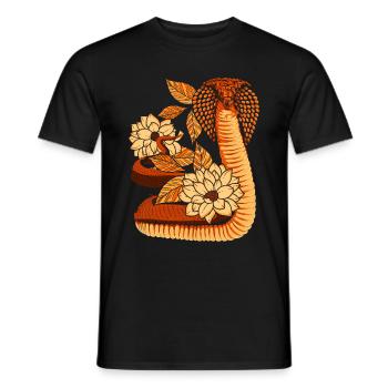 Raubtier Schlange Vintage Blumen Geschenk Kobra - Männer T-Shirt - Schwarz - Vorne - AI Model Male 178 light (178cm)