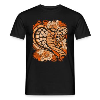 Zoo Tier Reptil Raubtier Geschenk Schlange Kobra - Männer T-Shirt - Schwarz - Vorne - AI Model Male 178 light (178cm)