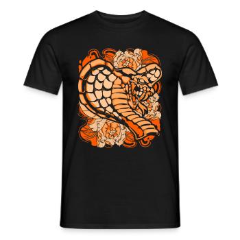 Reptilien Schlange Raubtier Geschenk Tier Kobra - Männer T-Shirt - Schwarz - Vorne - AI Model Male 178 light (178cm)