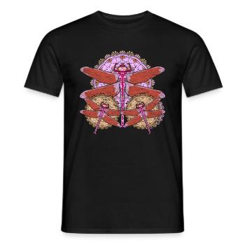 Libellen Liebhaber Insekt Geschenk Mandala Libelle - Männer T-Shirt - Schwarz - Vorne - AI Model Male 178 light (178cm)