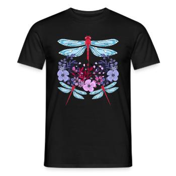 Insekten Liebhaber Geschenk Buntes Blumen Libelle - Männer T-Shirt - Schwarz - Vorne - AI Model Male 178 light (178cm)