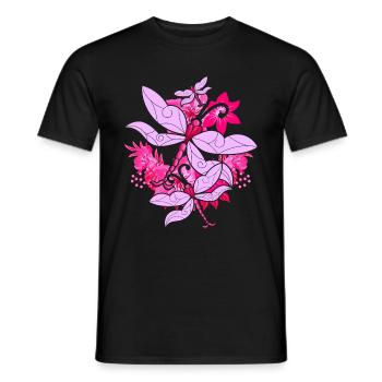 Colorful Flowers Insect Animal Gift Dragonfly - Men's T-Shirt - black - Front - AI Model Male 178 light (178cm)