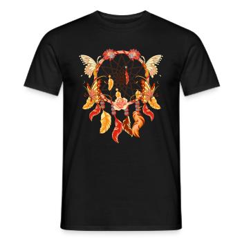 Flower Hippie Gift Butterfly Dream Catcher - Men's T-Shirt - black - Front - AI Model Male 178 light (178cm)