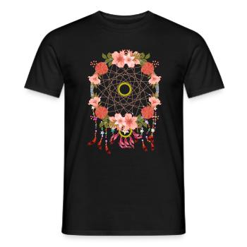 Boho Flower Jewelry Esoteric Gift Dream Catcher - Men's T-Shirt - black - Front - AI Model Male 178 light (178cm)