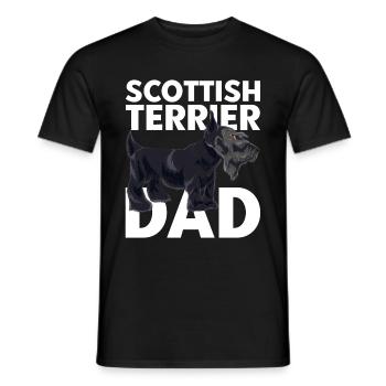 Scottie Papa Chiens Fête des pères Terrier écossais - T-shirt homme - noir - Devant - AI Model Male 178 light (178cm)
