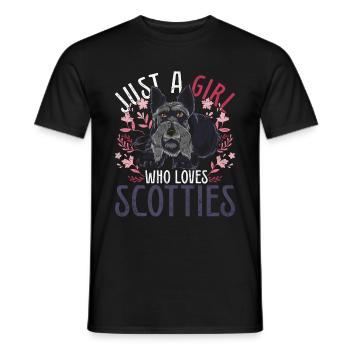 Juste une fille qui aime Scotties Dogs Terrier - T-shirt homme - noir - Devant - AI Model Male 178 light (178cm)