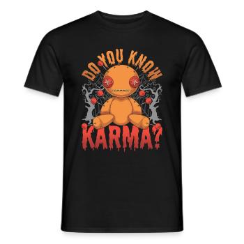 Wiccan Witchcraft Karma Gift Funny Voodoo Doll - Men's T-Shirt - black - Front - AI Model Male 178 light (178cm)