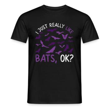 J’aime juste les chauves-souris Ok chauve-souris animale - T-shirt homme - noir - Devant - AI Model Male 178 light (178cm)