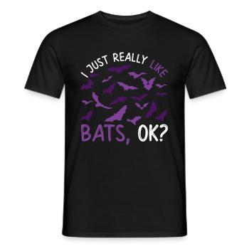 Lustiges Halloween Geschenk Gruseliges Fledermaus - Männer T-Shirt - Schwarz - Vorne - AI Model Male 178 light (178cm)