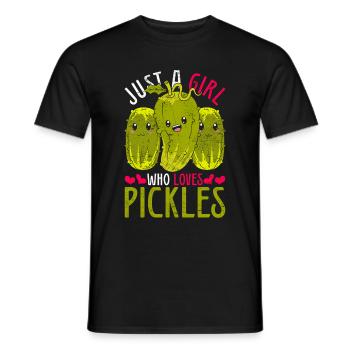 Juste une fille qui aime les concombres Concombre Cornichon - T-shirt homme - noir - Devant - AI Model Male 178 light (178cm)