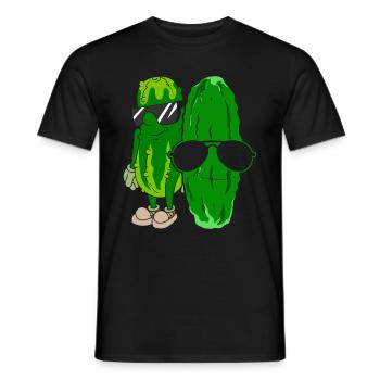 Saures Gürkchen Coole Sonnenbrille Geschenk Gurke - Männer T-Shirt - Schwarz - Vorne - AI Model Male 178 light (178cm)