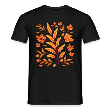 Laubblätter Natur Baum Laub Geschenk Herbst - Männer T-Shirt - Schwarz - Vorne - AI Model Male 178 light (178cm)