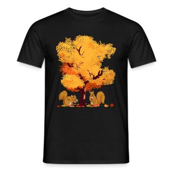 Farbenfrohes Laub Wald Baum Geschenk Herbst - Männer T-Shirt - Schwarz - Vorne - AI Model Male 178 light (178cm)