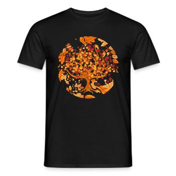 Natur Laub Wald Bunte Laubblätter Geschenk Herbst - Männer T-Shirt - Schwarz - Vorne - AI Model Male 178 light (178cm)