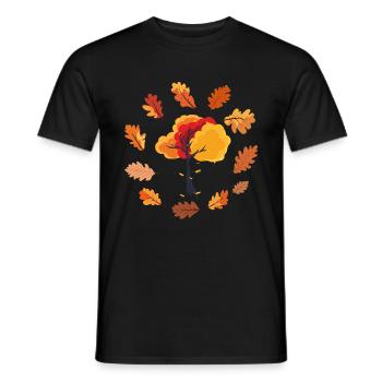 Natur Laubblätter Laub Baum Geschenk Herbst - Männer T-Shirt - Schwarz - Vorne - AI Model Male 178 light (178cm)