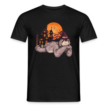 Witches Hat Full Moon Gift Halloween Sloth - Men's T-Shirt - black - Front - AI Model Male 178 light (178cm)
